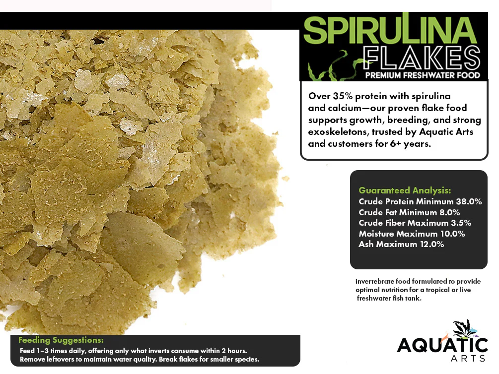 Aquatic Arts Spirulina Flakes Premium Freshwater Food (1 -2oz.) - Nestor' Aquariums & Pets