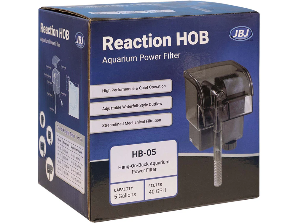 JBJ Aquarium – REACTION Hang-On-Back (HOB) Power Filters - Nestor' Aquariums & Pets